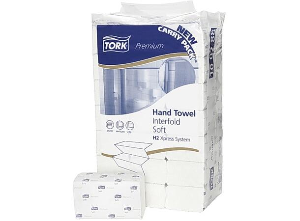 Tørkeark TORK Premium H2 2 L hvit (110) falsede papirhåndkler 